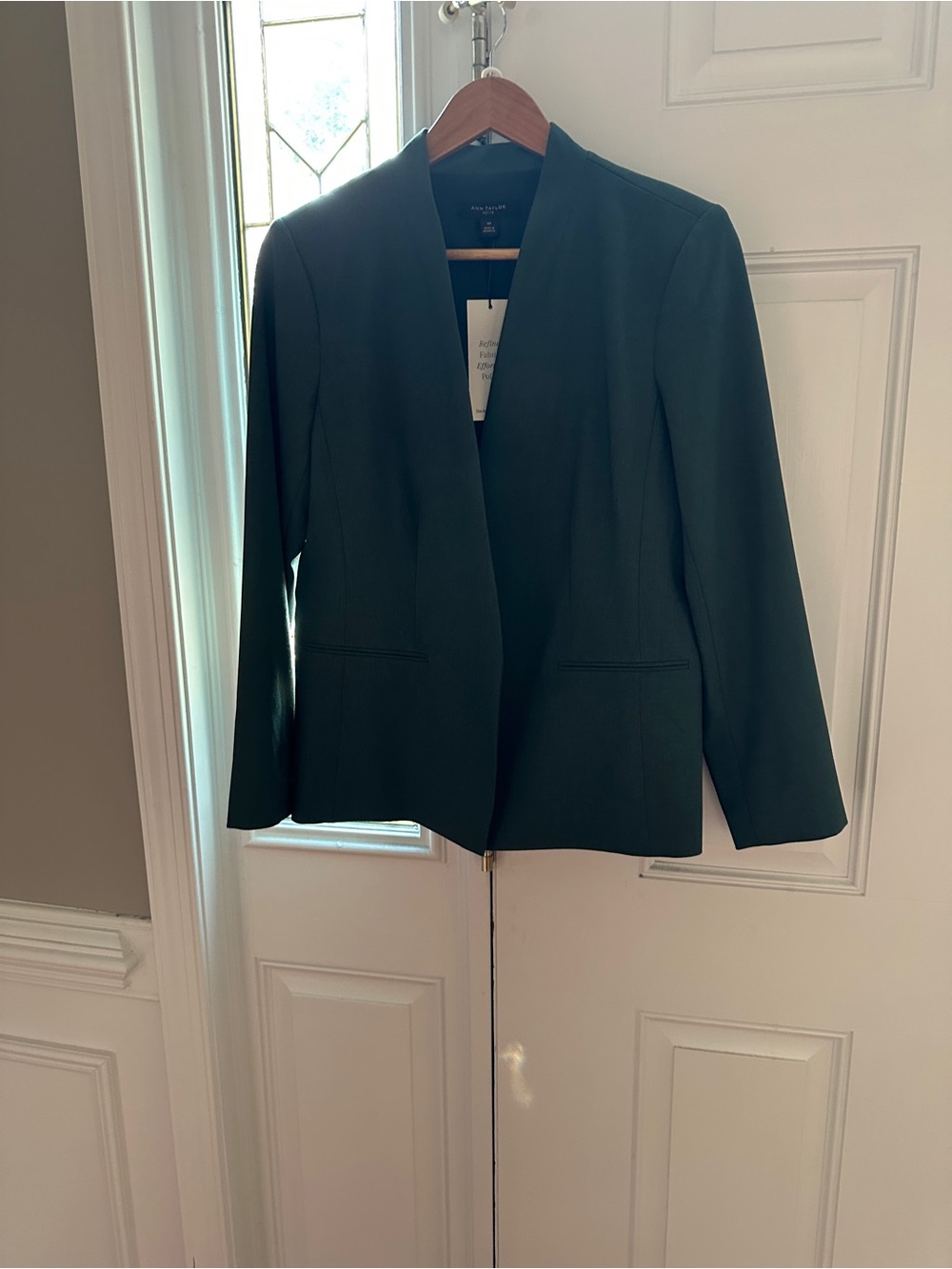 Ann Taylor Women's Dark Green Open-Front Blazer